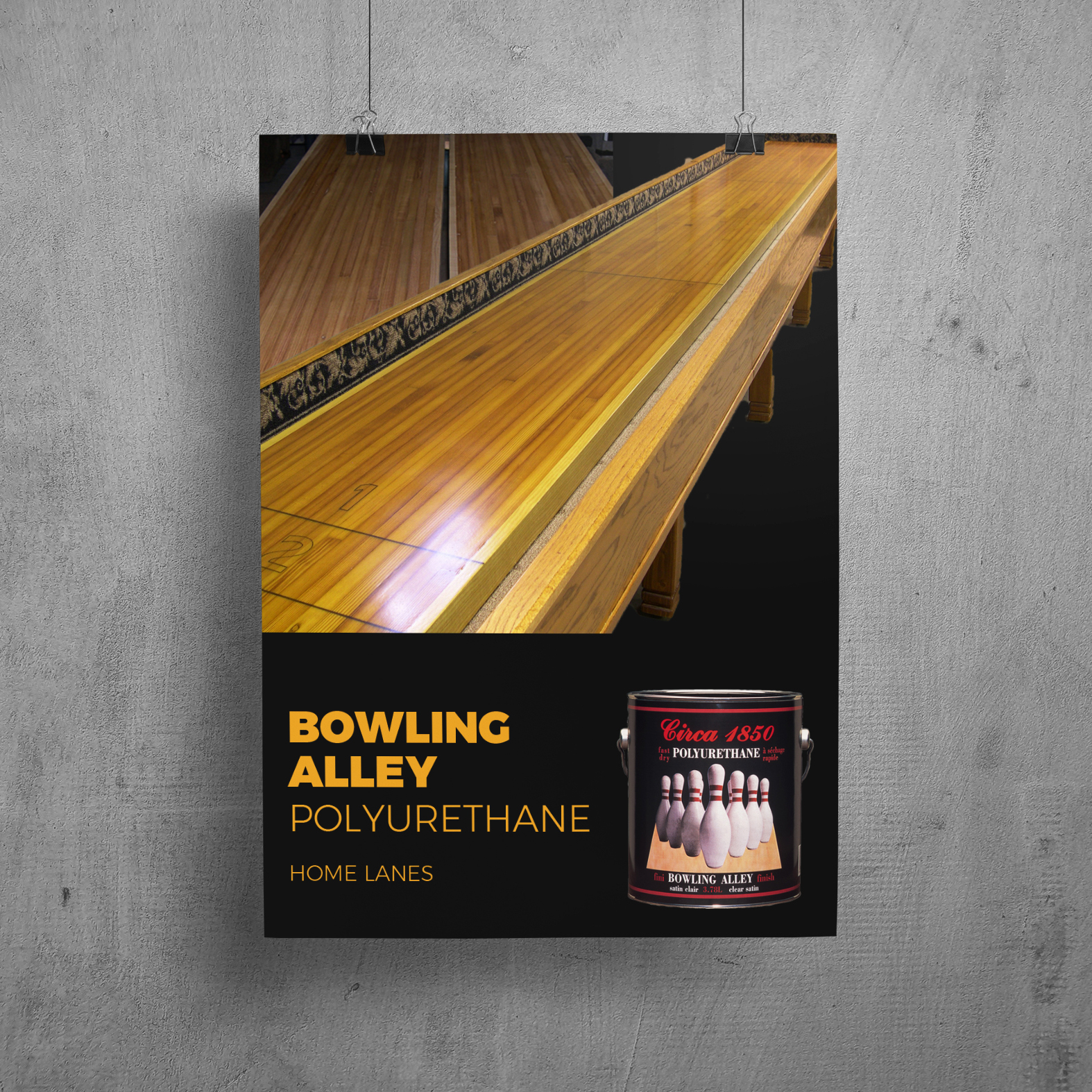 Fast Dry Polyurethane <br>Home Bowling Alley