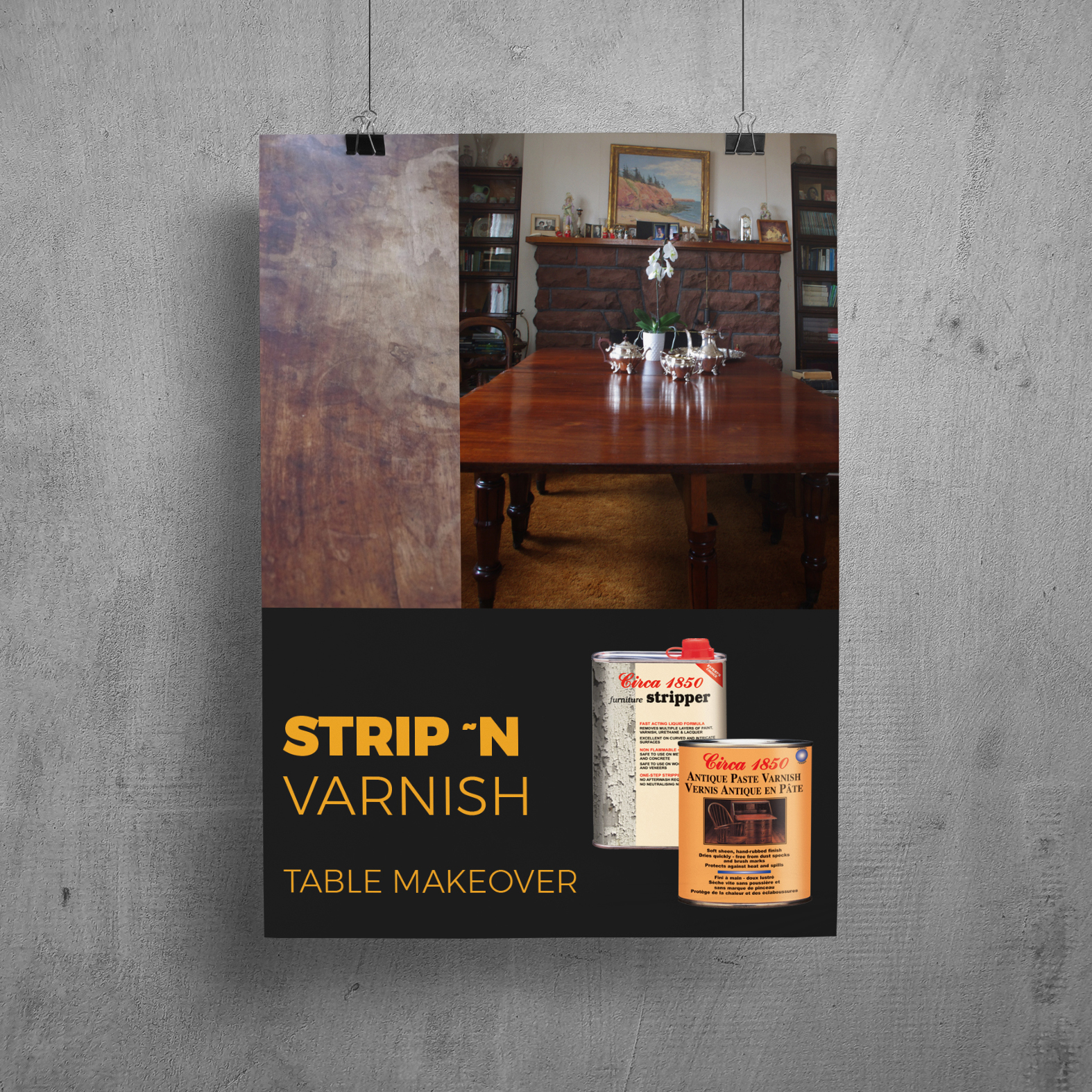 Strip 'n Varnish Table Makeover