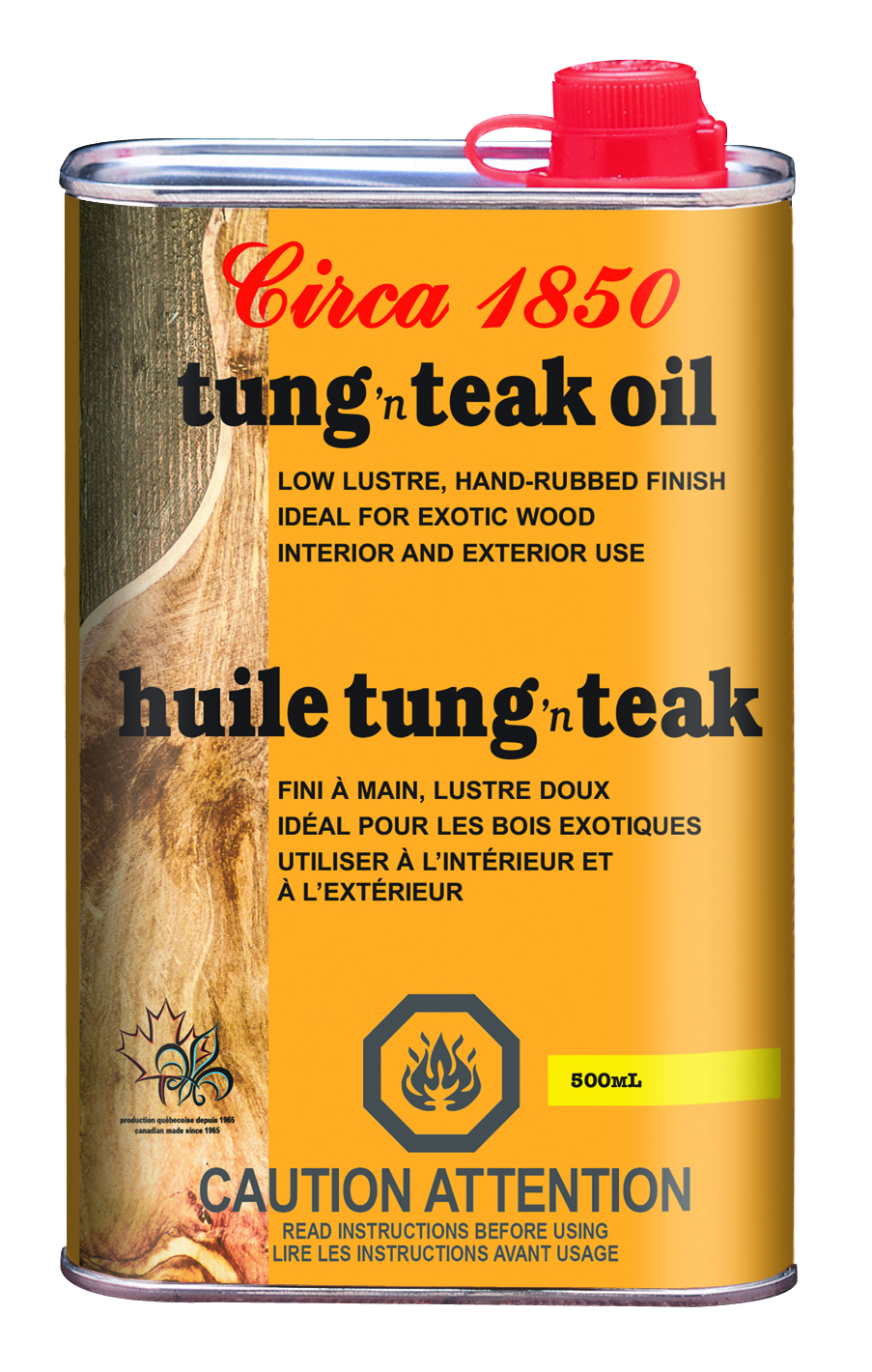 Circa 1850 Huile Tung'n Teak