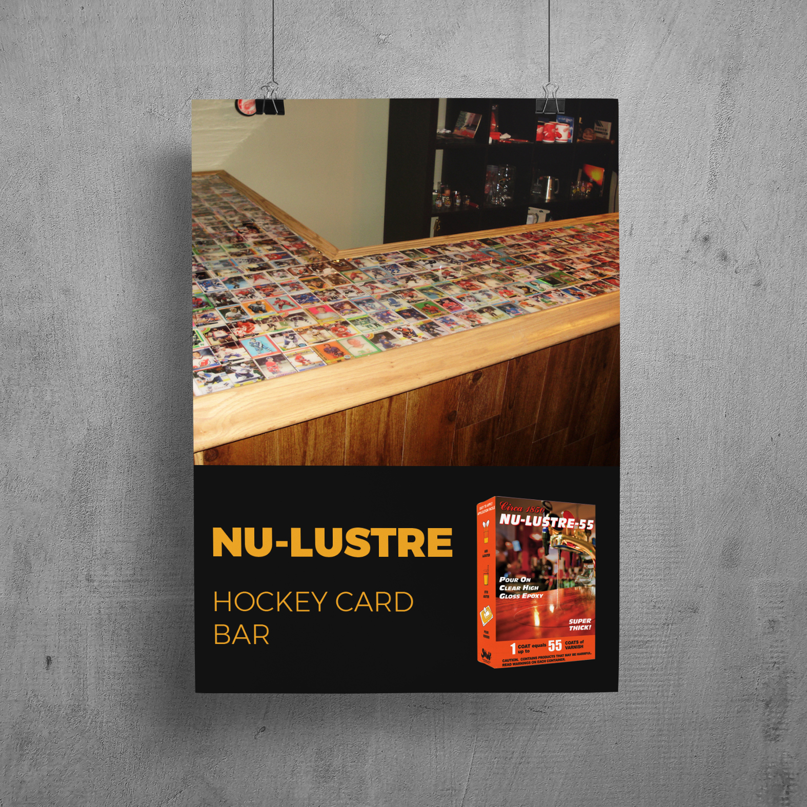 NU-LUSTRE-55 Hockey Card Bartop
