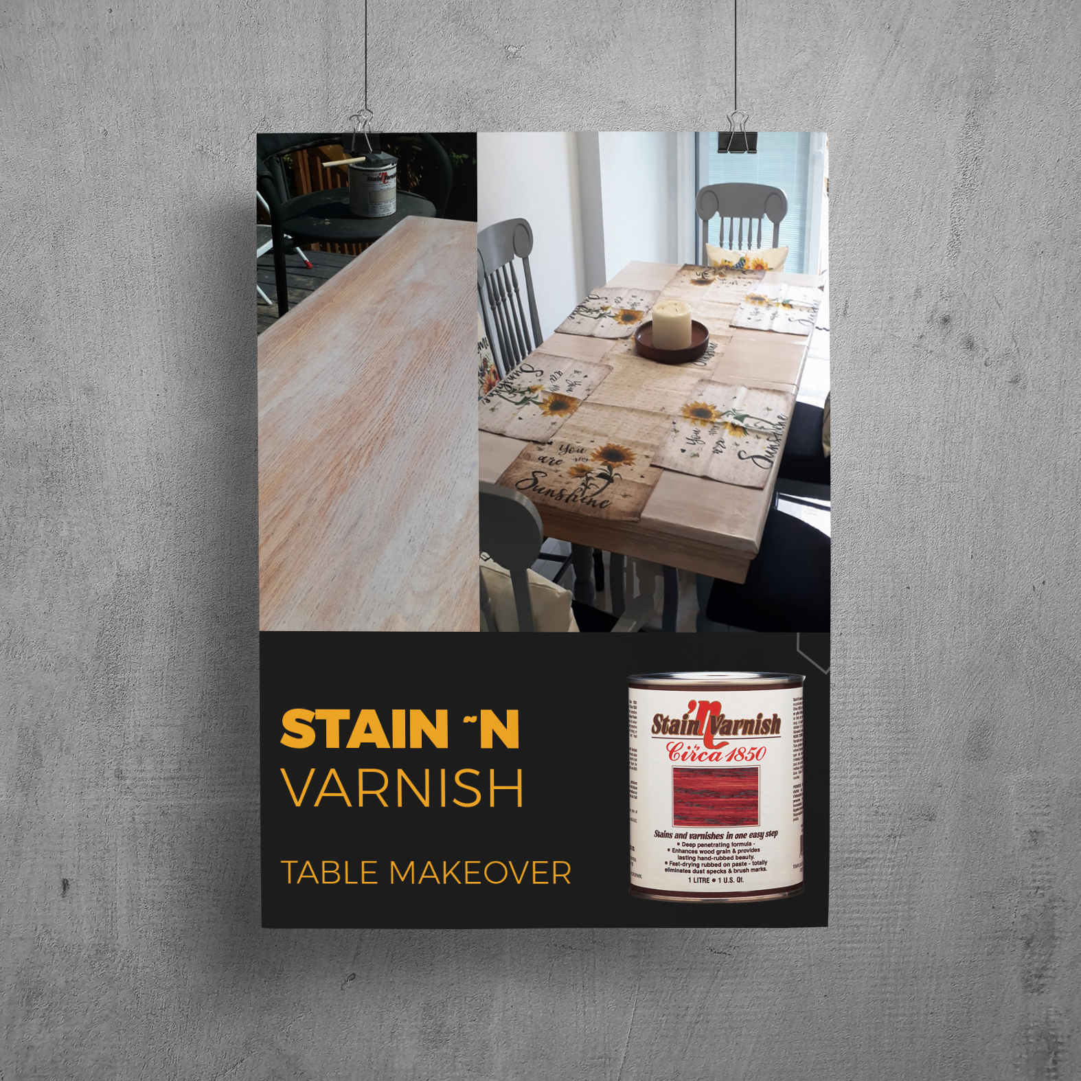 Stain 'n Varnish Table Makeover